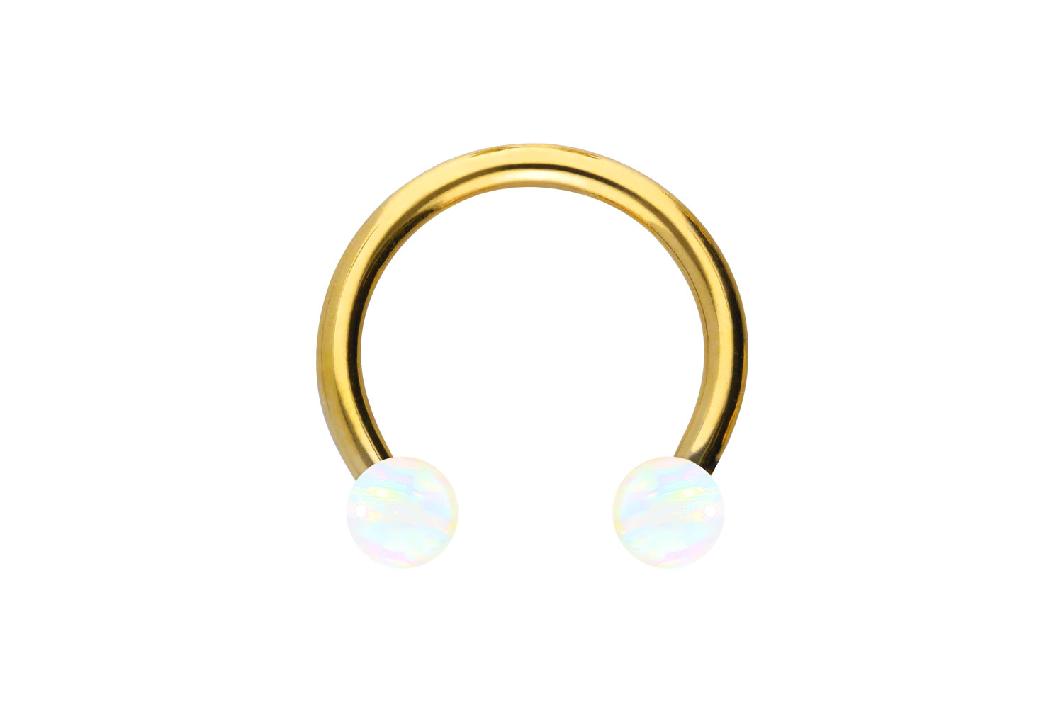 Titan Hufeisenring Piercing SYNTHETISCHE OPALE